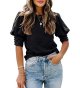 Women's Casual Tops Puff Sleeve Loose Blouses T Shirts